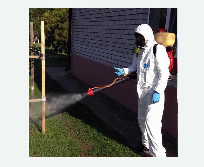 травля клещей на участке в Тайге